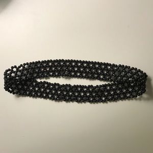 Black beaded Elastic Headband